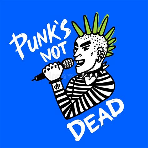 Punk Rock Collection. Punk S Not Dead Monochrome Inscription in Hand ...