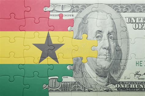 Puzzle with the National Flag of Ghana and Dollar Banknote Stock Photo - Image of concept ...