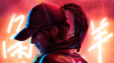 1920x1080 Hat Neon Girl 4k Laptop Full HD 1080P ,HD 4k Wallpapers,Images,Backgrounds,Photos and ...