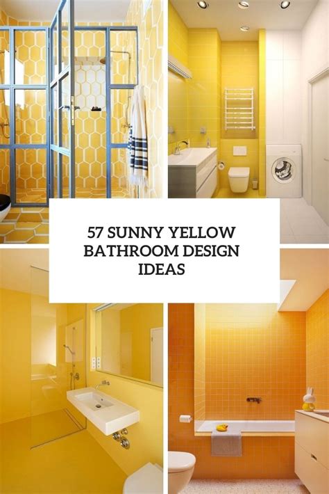 57 Sunny Yellow Bathroom Design Ideas - DigsDigs