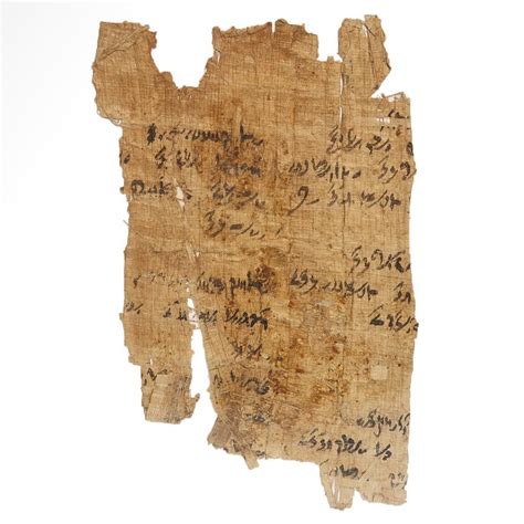 Ancient Egyptian Papyrus Manuscript Fragment with Demotic - Catawiki