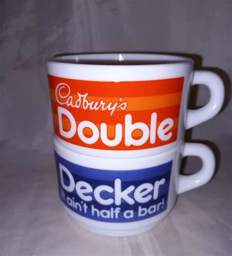 VINTAGE CADBURY DOUBLE Decker Stacking Mugs Set Collectable Arcopal ...