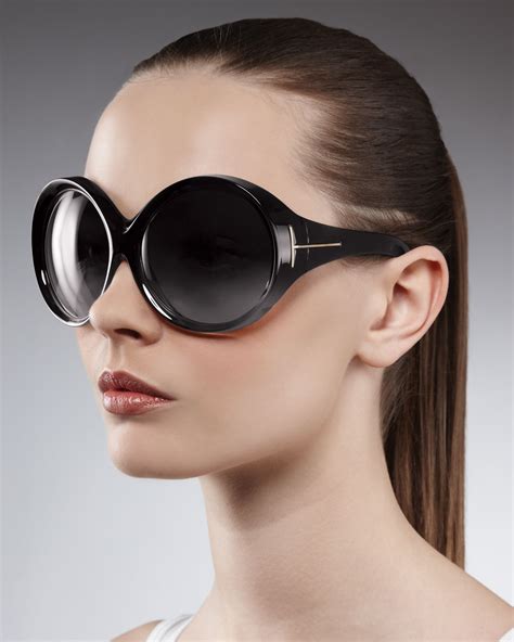 Lyst - Tom Ford Ali Oversized Round Sunglasses in Black