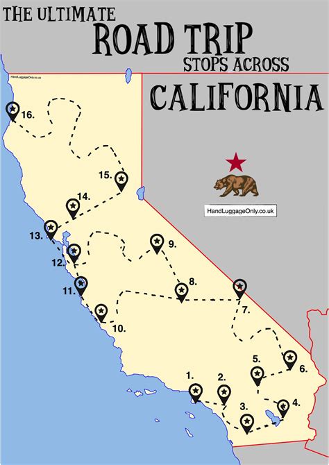 California Road Trip Map - Printable Maps