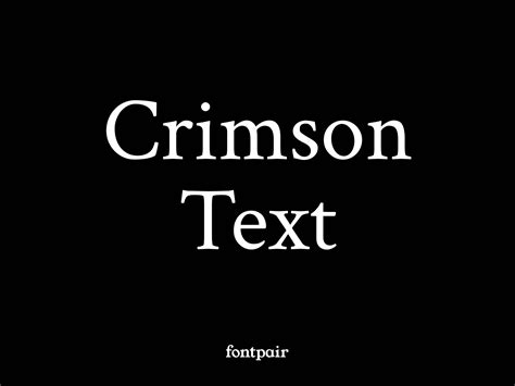 Crimson Text - Free Serif Font - Fontpair