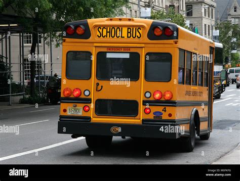 School bus on street, Upper Manhattan, New York City, New York State, USA Stock Photo - Alamy