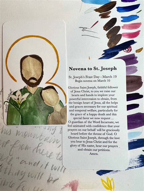 St. Joseph Novena Prayer Card | Emily S Pitre Art