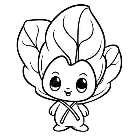 Baby Cartoon Leaf Little Green Leaf Coloring Pages Outline Sketch Drawing Vector, Spinach ...