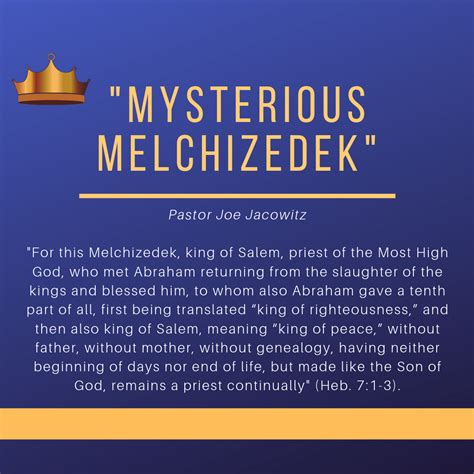 Mysterious Melchizedek - CHRIST BIBLE CHURCH