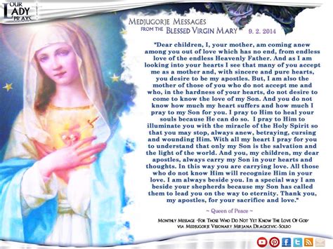 Our Lady Prays – Medjugorje Message from the Blessed Virgin Mary 9.2.2014