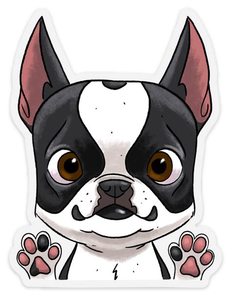 Boston terrier clear vinyl sticker – Rubenacker Studios