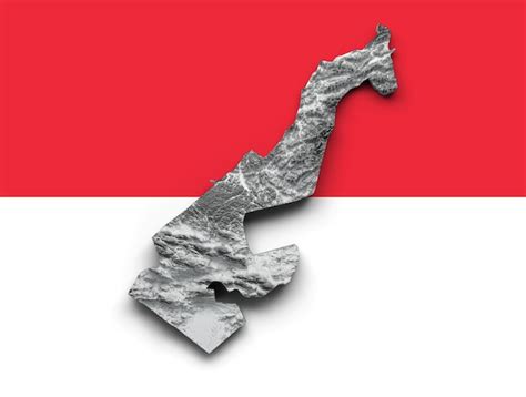 Premium Photo | 3d Monaco Map Black And White Shaded Relief Map Isolated On Monaco Flag ...