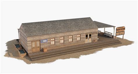 wild west train station 3d max