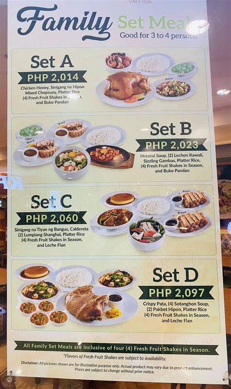 Menu at The Aristocrat restaurant, Manila, Pedro Gil St