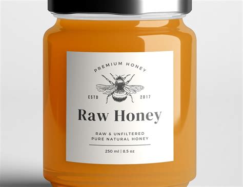 Honey Labels Honey Jar Labels Template Round Label Honey - Etsy