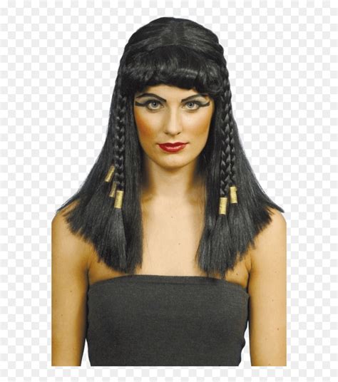 Black Cleopatra Wig With Braids - Ancient Egypt Girl Hairstyle, HD Png Download - vhv