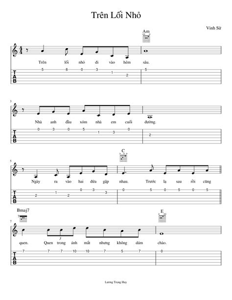 Trên Lối Nhỏ | Vinh Sử Sheet music for Guitar (Solo) | Musescore.com