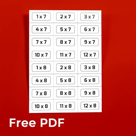 Free Printable Times Tables Cards – stewartwiggins