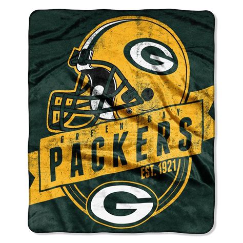 Green Bay Packers Grandstand Plush Raschel Throw Blanket 50x60 - SWIT ...