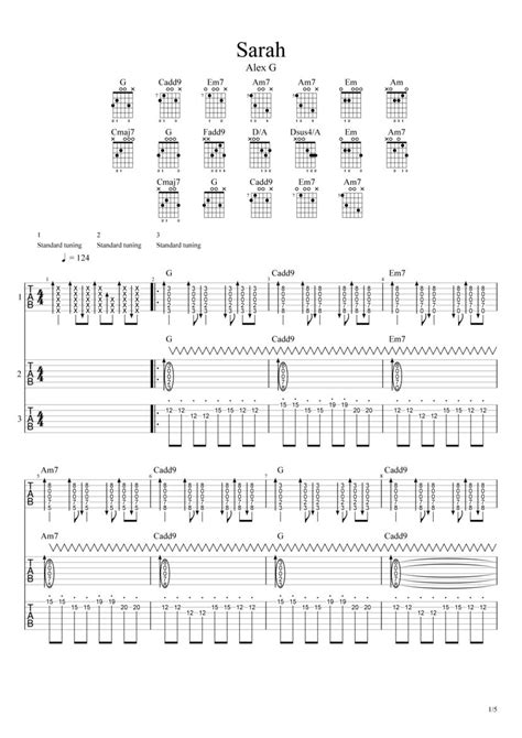 Sarah Tab & Chords - Alex G | PaidTabs.com