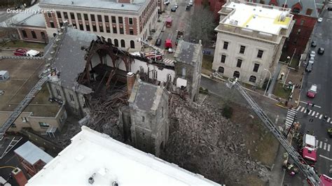 Drone footage of New London church collapse – WTNH.com