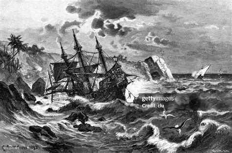 Shipwreck Of The Santa Maria Christopher Columbus High-Res Vector ...