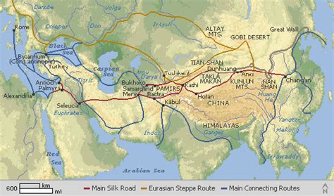 MAPS & ATLAS - SILK ROAD TRADE ROUTES MAP