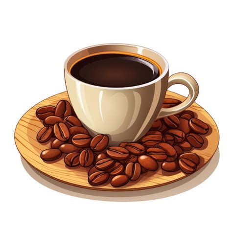 Premium AI Image | coffee beans and cup vector illustration