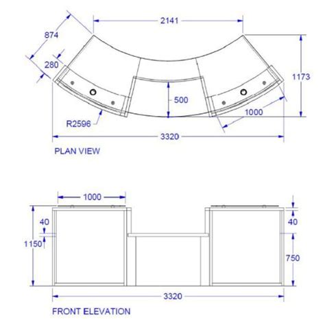 Two Person Curved Reception Desk - Office Reality