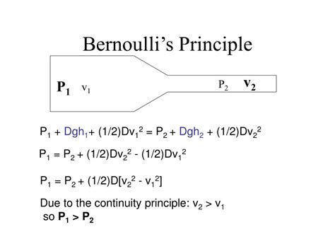 PPT - Equation of continuity and Bernoulli’s Principle (Ch. 10 ...