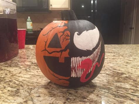 Painted a “Venomized jack-o-lantern” this year as part of my Halloween decorations… | Halloween ...