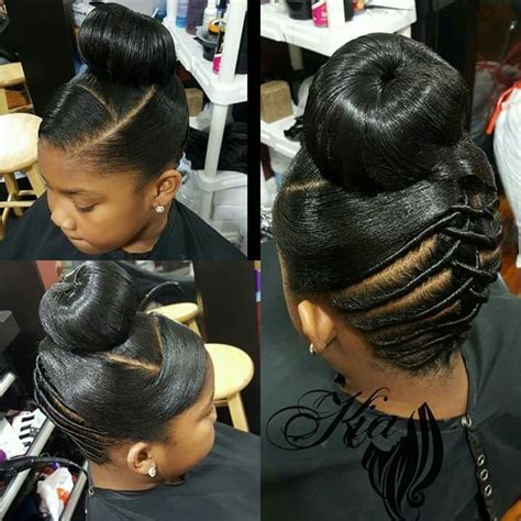 Hair ponytail styles, Black hair updo hairstyles, Short hair styles