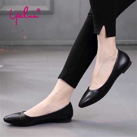 Pointed Toe Flats Shoes Spring Office Work Solid Slip On Shoes for ...