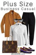 Plus Size Sweater Blazer Work Outfit - Alexa Webb