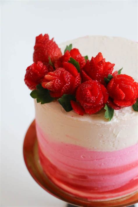 How to Make a Strawberry Rose With a Few Simple Cuts | Cooking & Baking | Cake, Strawberry roses ...