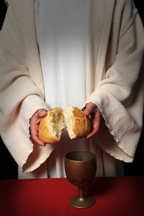 Jesus Breaking Bread stock photo. Image of hands, bread - 4297852