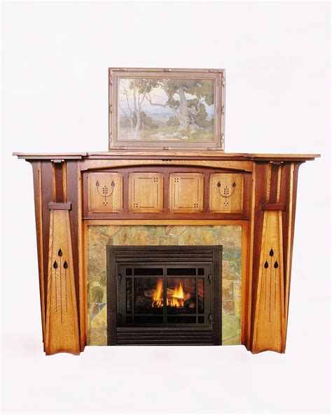 Handmade Arts & Crafts Style Fireplace Mantel by Red Poppy Studios | CustomMade.com