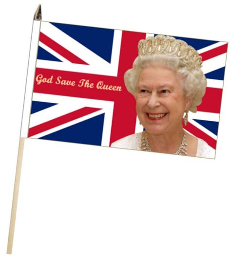 Queen Elizabeth II Platinum Jubilee 2022 God Save The Queen Large Hand Waving Flag