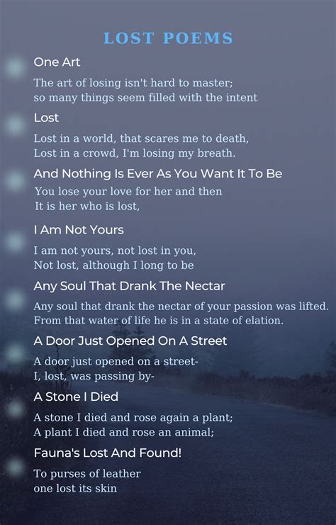 Lost Poems - Best Poems For Lost