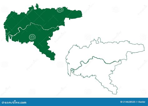 Surat District Gujarat State, Republic of India Map Vector Illustration ...