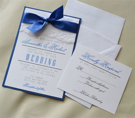 Royal Blue Wedding Invitation White and Royal Blue | Etsy