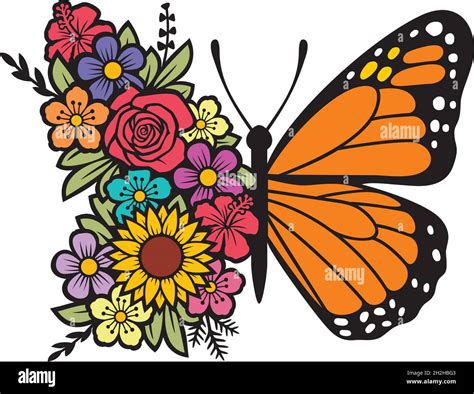 Floral butterfly color vector illustration Stock Vector Image & Art - Alamy