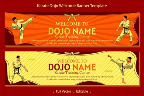 Premium Vector | Karate training center welcome banner template