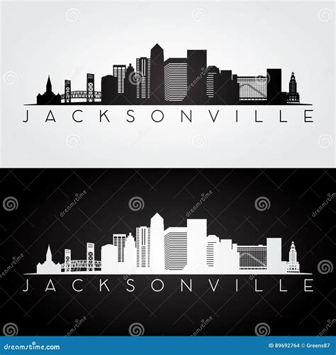 Jacksonville Skyline Silhouette. Vector Illustration | CartoonDealer ...