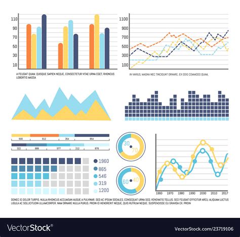 Infographics and graphic charts data presentation Vector Image