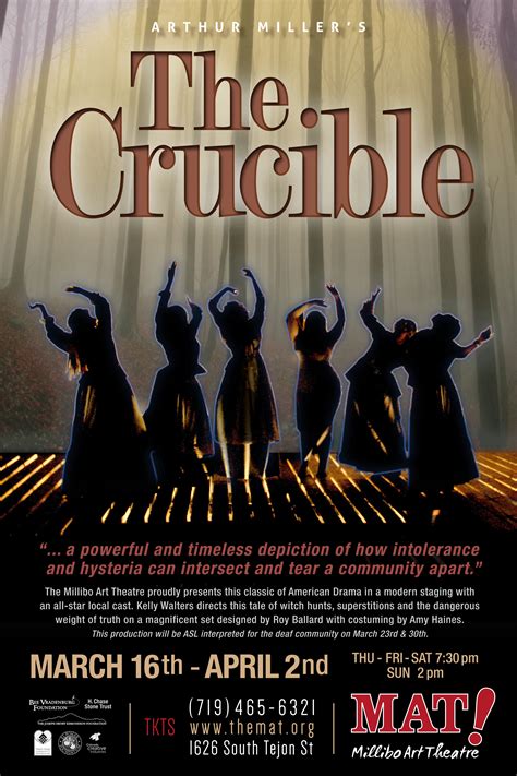 The CRUCIBLE- March 16 – April 2 – breathtaking! – Millibo Art Theatre