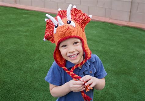 Crochet Triceratops Hat Pattern. Cute Easy Written | Etsy