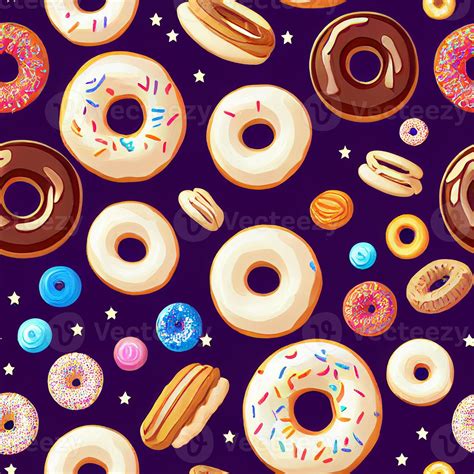 Seamless donut pattern, background, cartoon wallpaper, 3d illustration 12718861 Stock Photo at ...