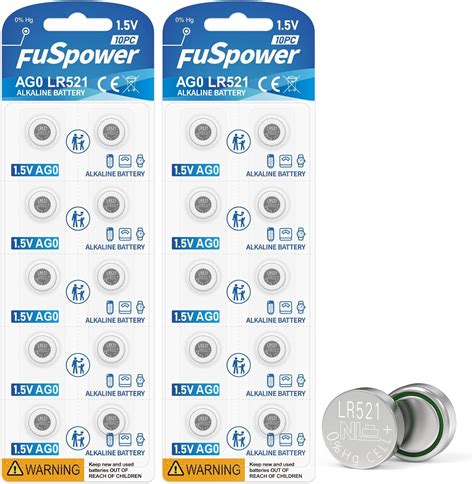 Amazon.com: Fuspower AG0 379 SR521SW Watch Battery 1.5V Button Coin Cell Watch Battery LR521 ...