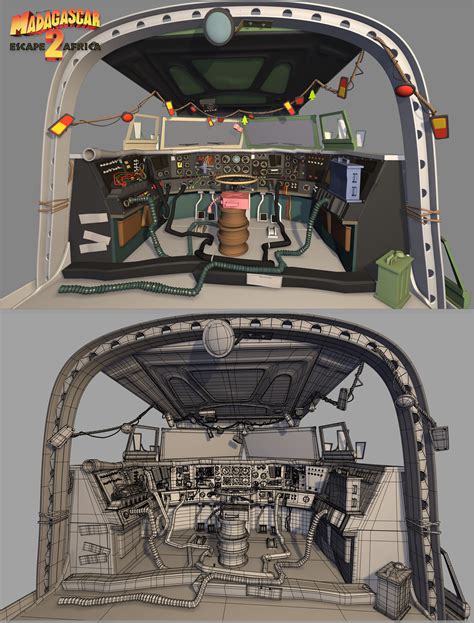 ArtStation - Fly machine cockpit from Madagascar 2 (2008)